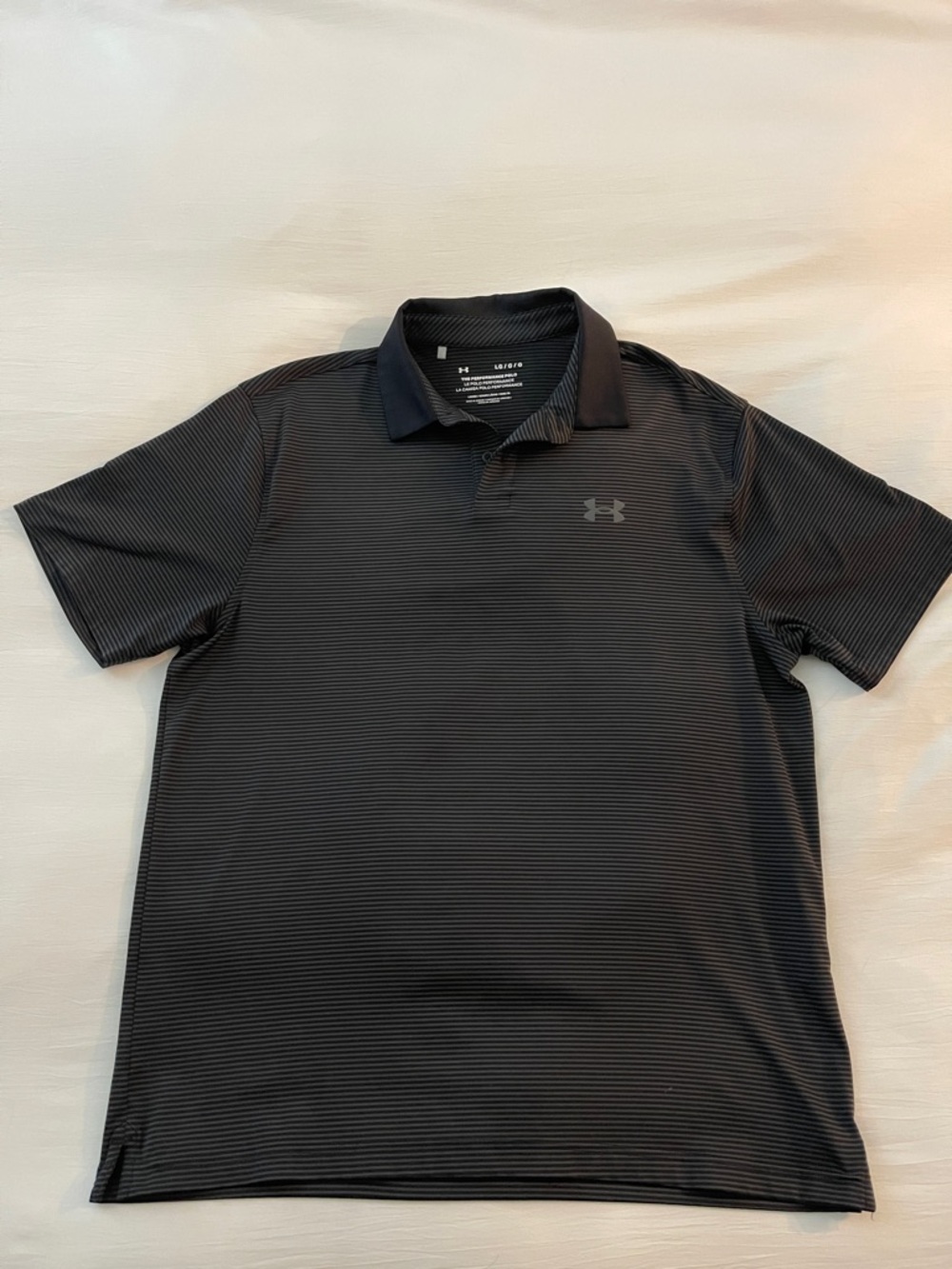 Under Armour Men's Black Micro-Stripe Polo
